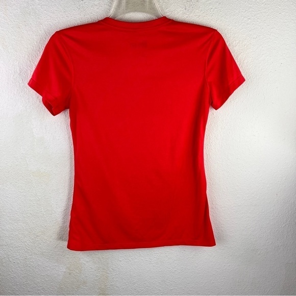 NIKE DRI-FIT Regular Fit V-Neck Tee. Orange. 100% Polyester. Short Sleeves. - Picture 4 of 5